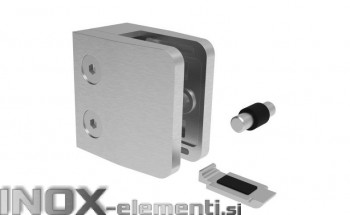 INOX Nosilec stekla 00 oglat + varovalo / satiniran AISI304 13S