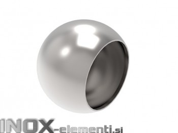 INOX Zaključna krogla 55x42 slepa / satinirana