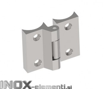 INOX Tečaj 42.4 satiniran 70x70mm AISI316 