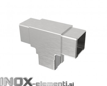 INOX Vmesni člen cevi T povezovalni 40x40x2 satinirano AISI304