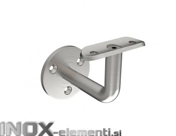 INOX Stenski nosilec 42.4 fiksen, D14, Φ60, 75x50 prirobnica na 3 vijake, SATINIRAN AISI304 