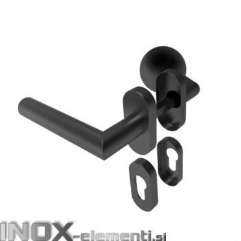 Inox kljuka D8/05G-L-PVD črna leva, fisni gumb AISI304