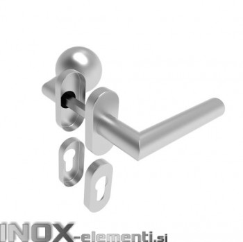 Inox kljuka D8/05G-D-i desna, fiksni gumb AISI304