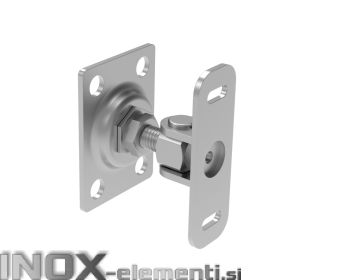 Inox tečaj M12F montažni s dvojno prirobnico 75X55 / 90X30  AISI304 Goptimal 40kg