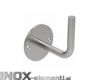 INOX Stenski nosilec 42.4 fiksen brez ležišča cevi / satiniran