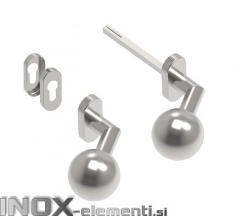 Inox kljuka D8/04-2-L-i  leva vrtljivi gumb AISI304