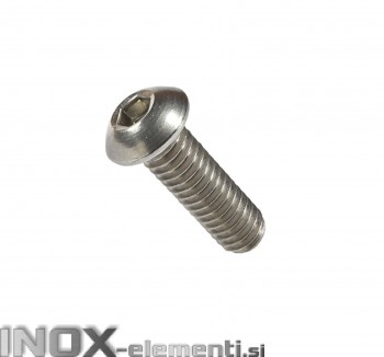 Vijak M5X16 ISO7380-1 A2 Inox inbus lečasta glava