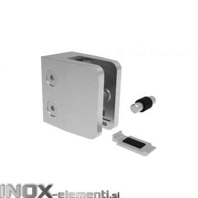 INOX Nosilec stekla 00 oglat + varovalo / satiniran AISI304 13S