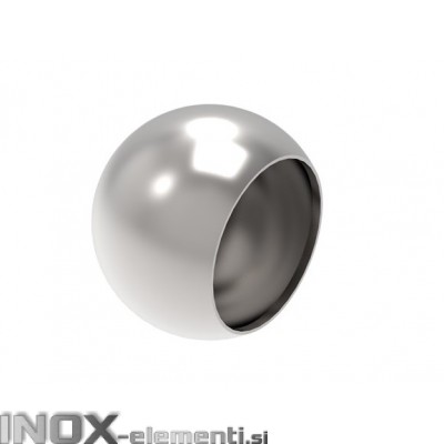 INOX Zaključna krogla 55x42 slepa / polirana