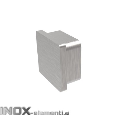 INOX Zaključni čep 40x40x2 raven / satiniran AISI304