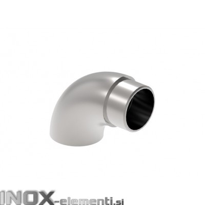 INOX Zaključni lok cevi 42,4, raven / satiniran