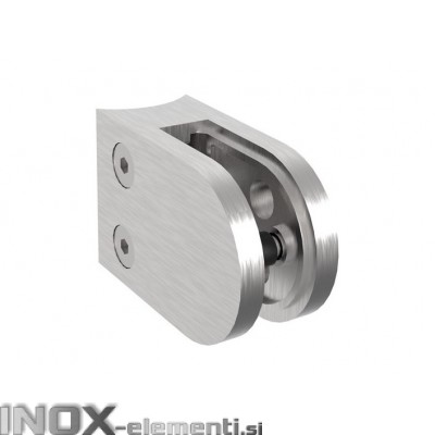 INOX Nosilec stekla 42.4 polkrožen / satiniran 45x63mm AISI304