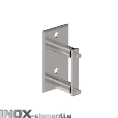 INOX Nosilec stebra 42,4 pravokotni satiniran AISI304