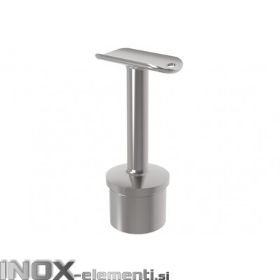 INOX Cevni nosilec 42.4 fiksen D14 z čepom varjen / poliran AISI304 