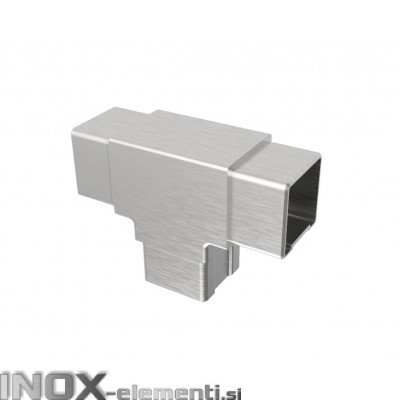 INOX Vmesni člen cevi T povezovalni 40x40x2 satinirano AISI304