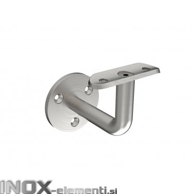 INOX Stenski nosilec 42.4 fiksen, D14, Φ60, 75x50 prirobnica na 3 vijake, SATINIRAN AISI304 