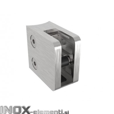 INOX Nosilec stekla 42.4 satiniran 45x45mm + varovalo AISI304 12SV