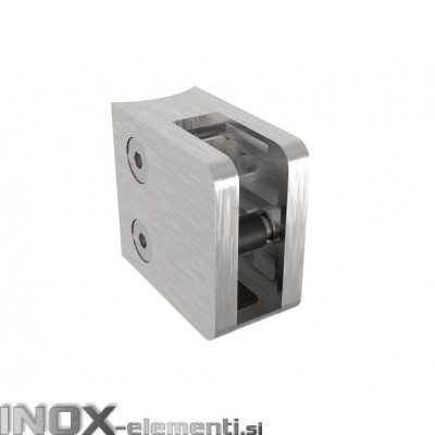 INOX Nosilec stekla 42,4 satiniran 45x45mm + varovalo AISI304 K12SV