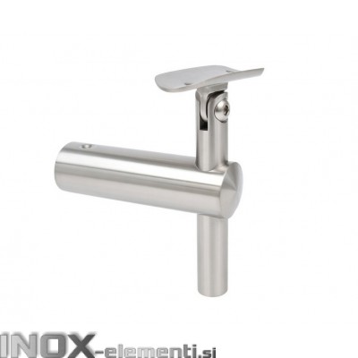 INOX Bočni nosilec ročnika 42,4 montažni AISI304 satiniran 55S