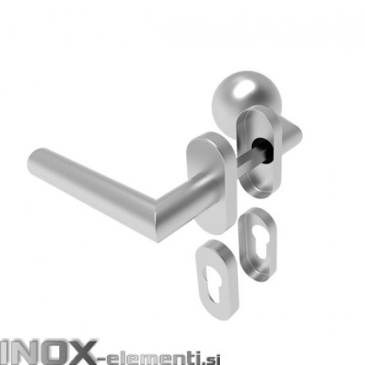 Inox kljuka D8/05GL leva, vrtljivi gumb AISI304