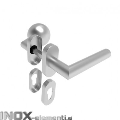Inox kljuka D8/05G-D-i desna, fiksni gumb AISI304