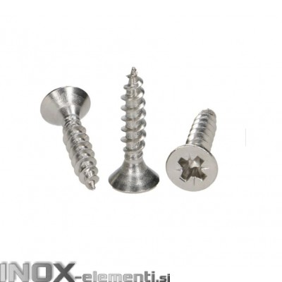 INOX Vijak L. 5,0X60 samorezni vgrezni PZ DIN9100 A2