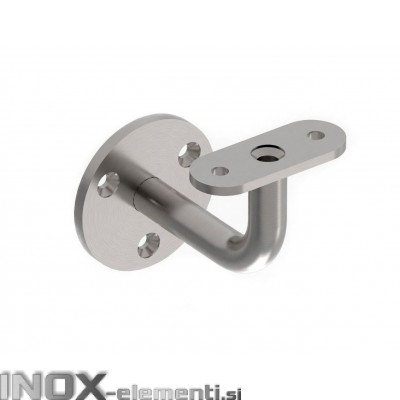 INOX Stenski nosilec 00 fiksen, D14, Φ60, 75x50 prirobnica na 3 vijake, SATINIRAN AISI316 za LED
