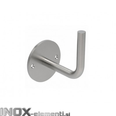 INOX Stenski nosilec 42.4 fiksen brez ležišča cevi / satiniran