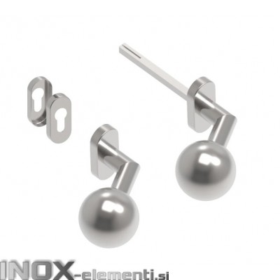 Inox kljuka D8/04-2-L-i  leva vrtljivi gumb AISI304