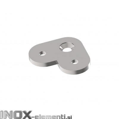 INOX Pritrdilna plošča 00 kotna 90° Satinirano AISI304, 00-3125-95S