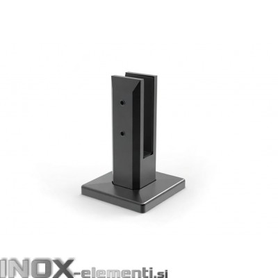 inox talni nosilec stekla 50X182mm za steklo 12-17,52mm Nastavljiv AISI316 črn6200S