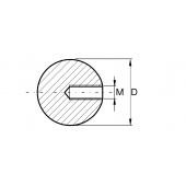 INOX okrasna krogla fi40 M8 polna satinirana AISI304