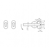 Inox kljuka D8/05G-L-PVD črna leva, fiksni gumb AISI304