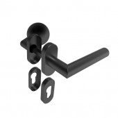 Inox kljuka D8/05G-D-PVD črna, desna, fiksni gumb AISI304