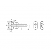 Inox kljuka D8/05G-D-i desna, fiksni gumb AISI304