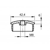 INOX Zaključni čep 42.4-M8 polkrožen / poliran