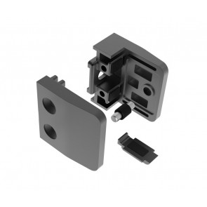 INOX Nosilec stekla 00 oglat + varovalo / ČRN AISI304 13S