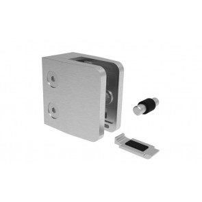 INOX Nosilec stekla 00 oglat + varovalo / satiniran AISI304 13S