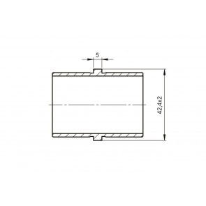 INOX Vmesni člen cevi 42,4 / satiniran AISI304