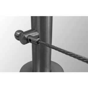 INOX napenjalec / držalo jeklene vrvi 4-6mm 12x20mm satiniran AISI316