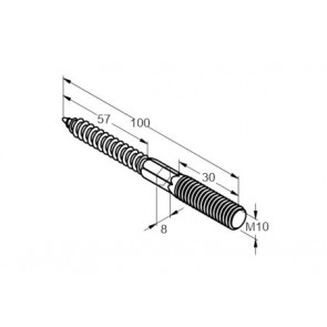 INOX Vijak M10x100 HANGER A2 DIN9210