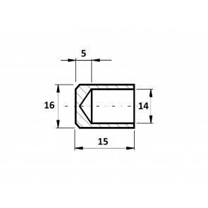 INOX Zaključna kapica 14x16 satinirana AISI304