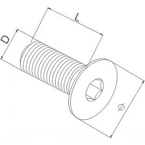 INOX Vijak M5X20mm DIN7991 / A2 imbus vgrezna glava, 100 kos