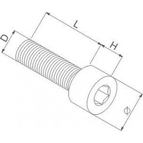INOX Vijak M5X20mm DIN912/A2 imbus, 100 kos