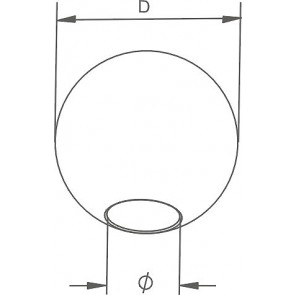INOX Zaključna krogla 16x25 slepa / satinirana AISI304