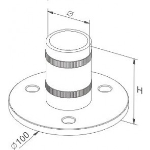 INOX Osnovna plošča za steber 42.4 / satiniran 