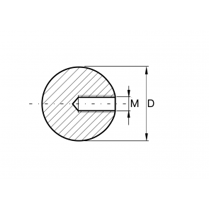 INOX okrasna krogla fi40 M8 polna satinirana AISI304