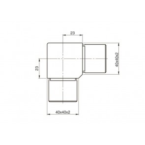 INOX Koleno kotno 40x40x2 90° satinirano AISI304