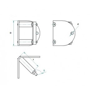 INOX Nosilec stebra 42,4  / satiniran kotni AISI316