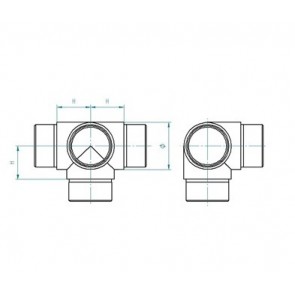 INOX Vmesni člen cevi 42.4 T vmesno povezovalni / satiniran AISI304
